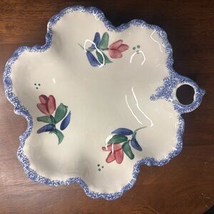 Vintage  ceramic leaf-shaped dish by Pottery by Levine, Inc